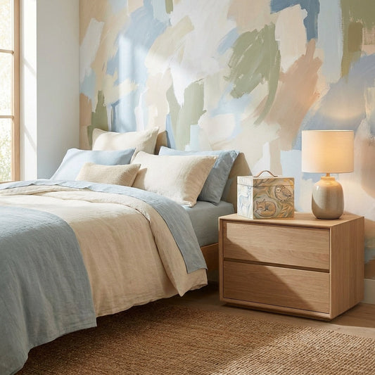 AVERONIX Forest Friends Hand‑Painted Wooden Storage Box with Lid