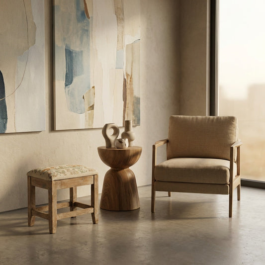 AVERONIX Handcrafted Wooden Stool